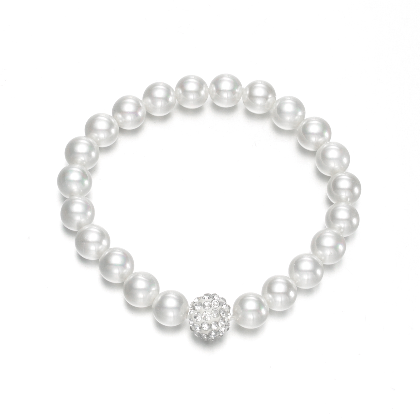 8mm abjad irħas qoxra imitazzjoni tal-lastiku perla stretch bracelet