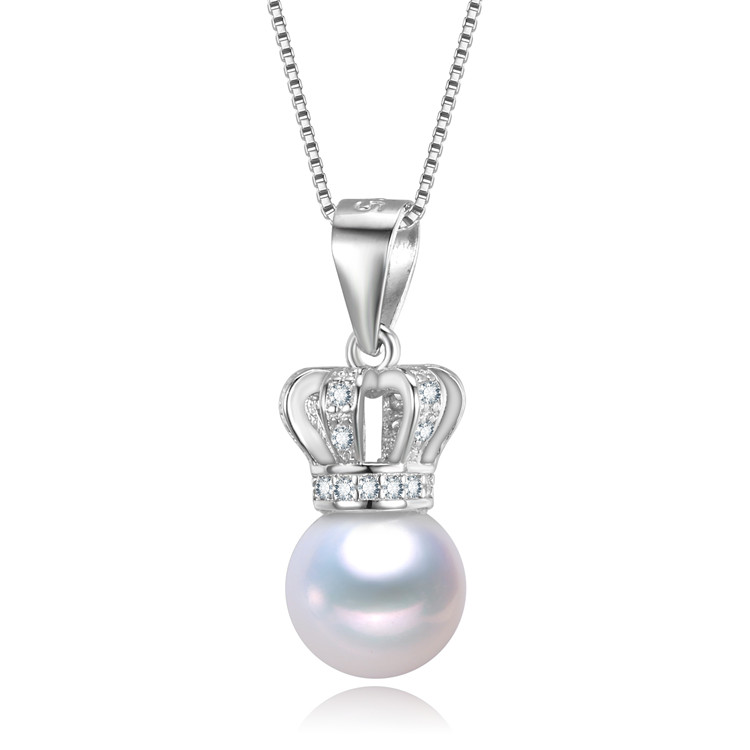 7.5-8mm small size round shape AA+ grade white color genuine unique pearl pendants