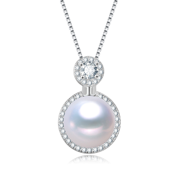 925 sterling silver natural real white color freshwater pendant design with pearl