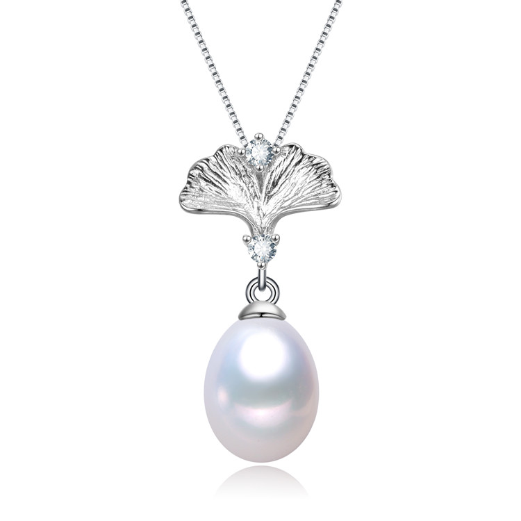 Colgante de perlas de mujer de agua dulce de plata 8 de grado AAA con forma de gota de 9-925mm