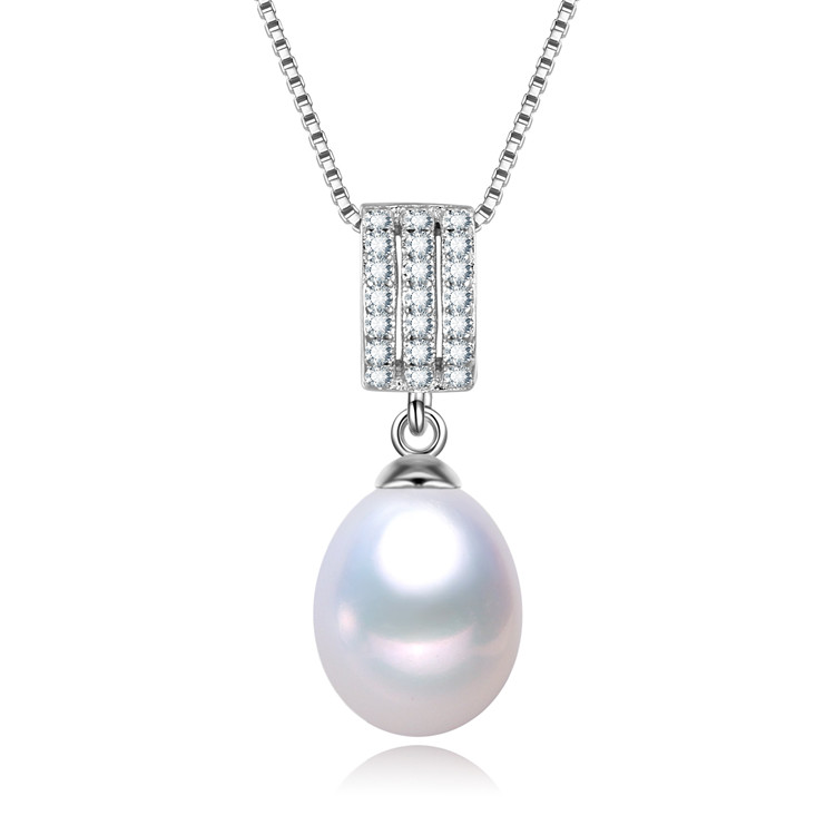 2023 hot sale fashion 925 sterling silver large pearl pendant necklace