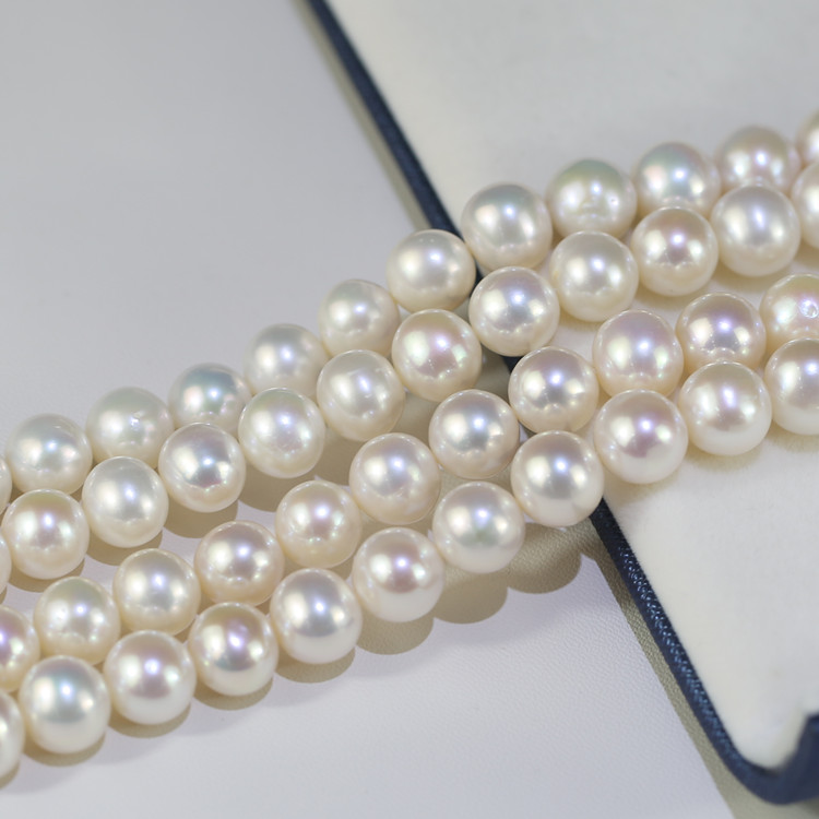 10-11mm big size semi round AA natural chinese pearl farm pearl strand near round freshwater pearls