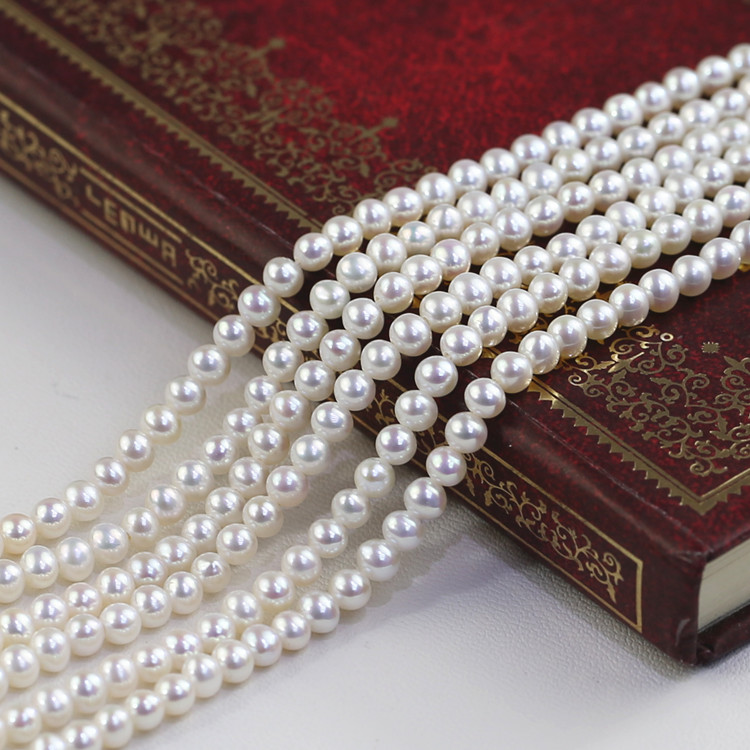 3-4mm AA+ flawless small tiny size round natural pearl jewelry beards strands fresh water pearls real