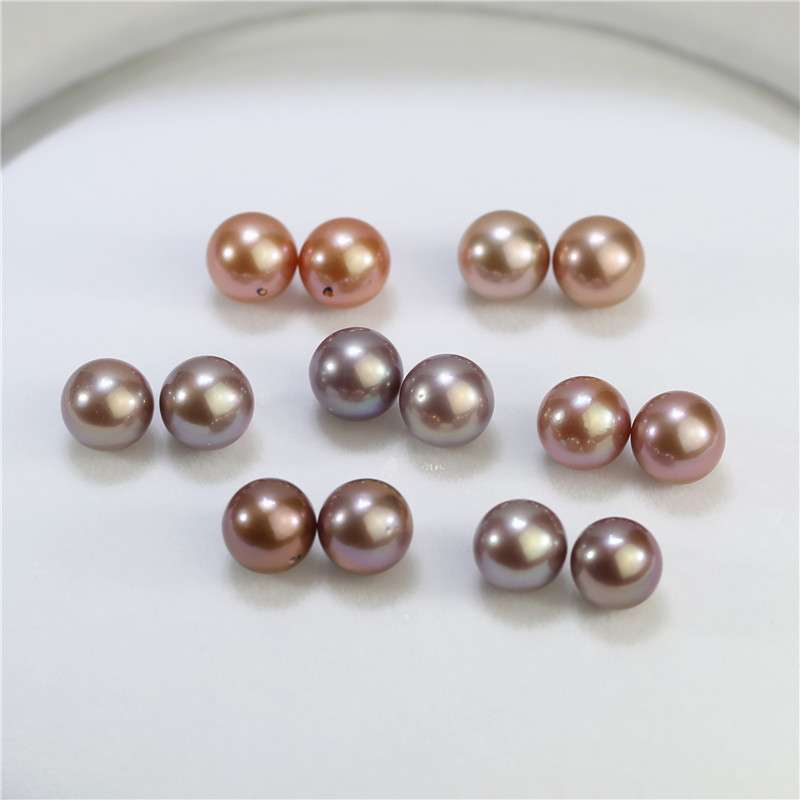 10-11mm edison round AA+ pink purple color loose natural freshwarer real pearls for sale