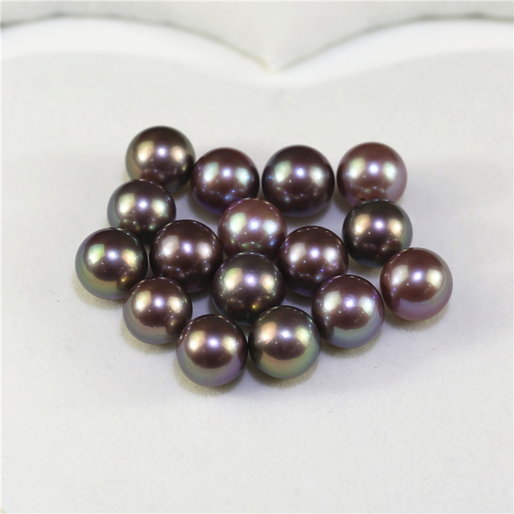 11-12mm purple color AA+ round freshwater real pearls for jewelry making