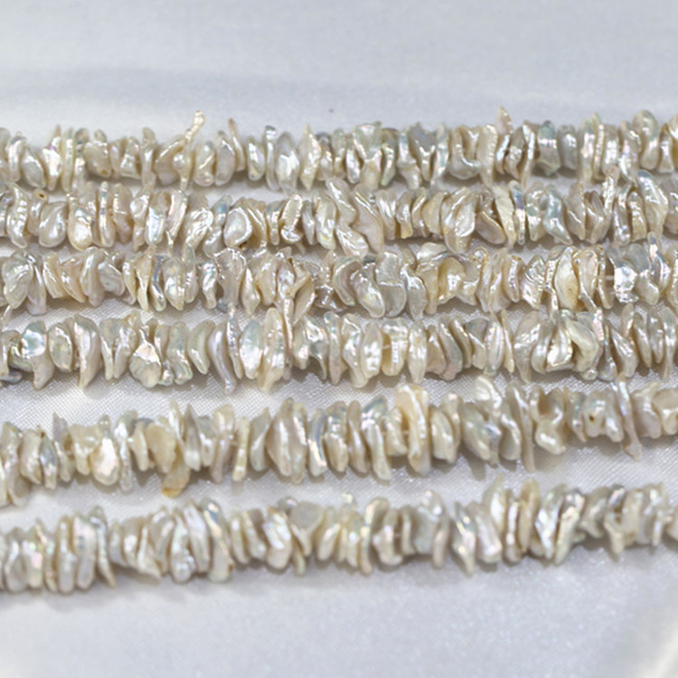 6-8mm irregular natural freshwater cultured real pearl strands keshi and baroque pearls