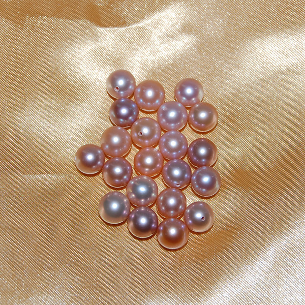 8-8.5mm champagne purple color round shape top grade loose fresh water pearls in bulk