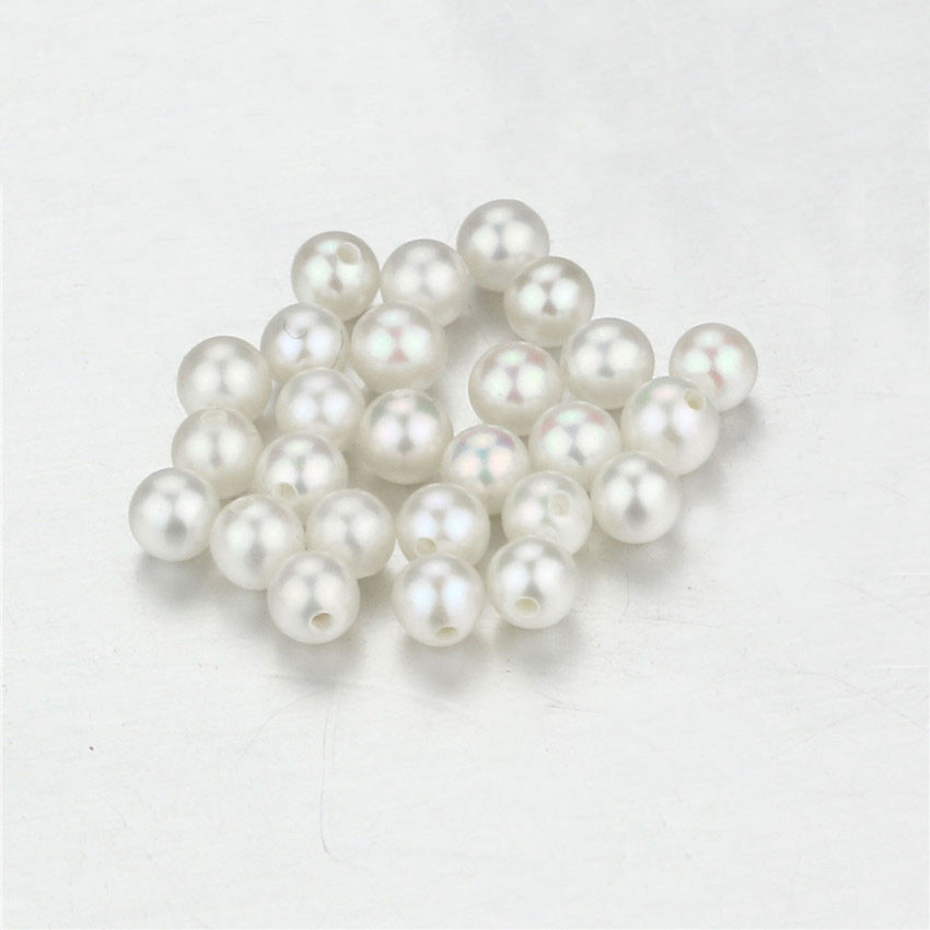 Perla suelta genuina de grado AAA, parte superior redonda, color blanco, 3-3.5mm, precio real