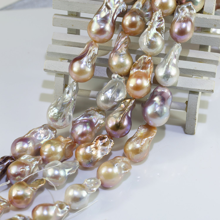 15*20 mm velika mješovita boja bijela breskva ljubičasta vatrena kugla nepravilne biserne perle s jezgrom barokni uzgojeni biseri