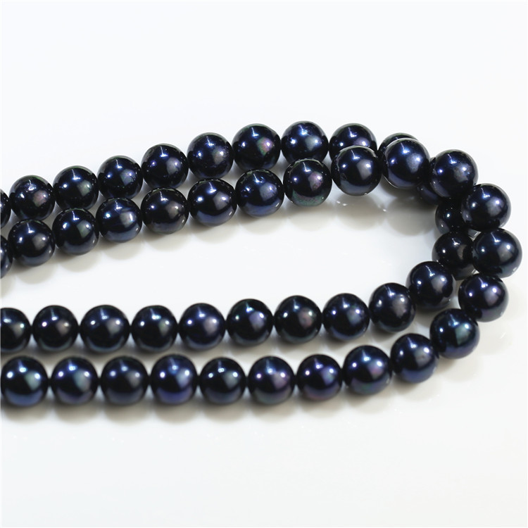 11-12 mm velike perle obojene u crnu boju od pravih slatkovodnih bisera, rijetki prirodni biseri