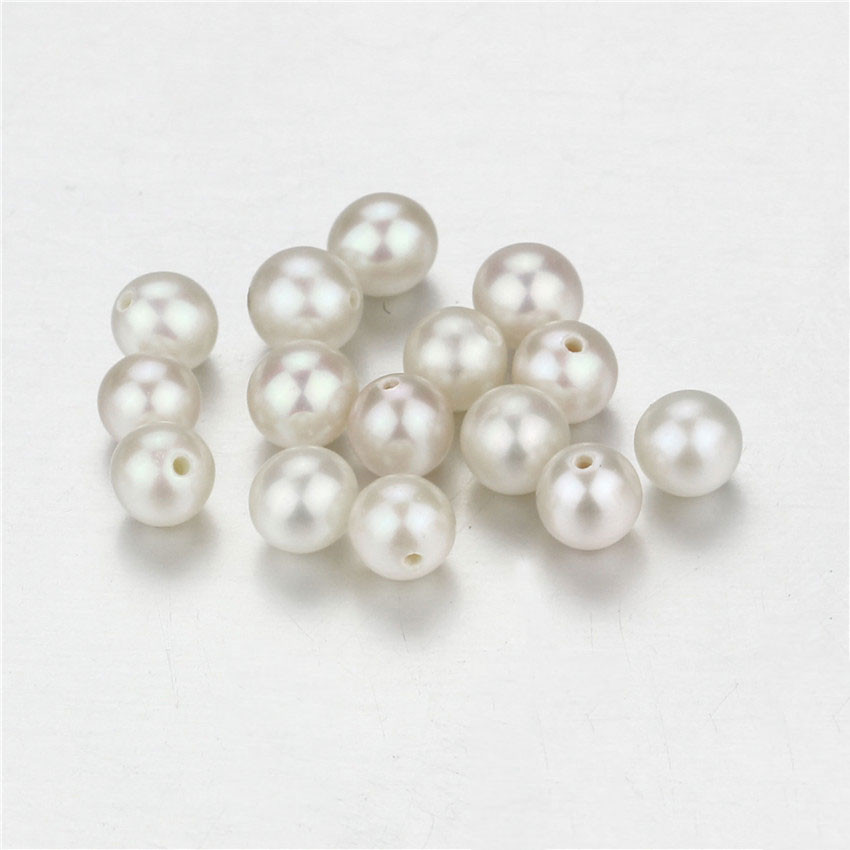 Perlas de agua dulce sueltas naturales blancas AA redondas de 5-5.5mm al por mayor